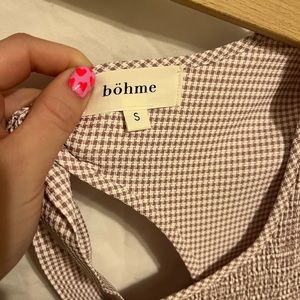 Bohme babydoll dress with open back with a cute tie